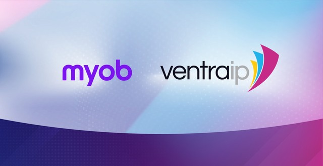 MYOB and VentraIP Logo, representing the new MYOB Partnership.